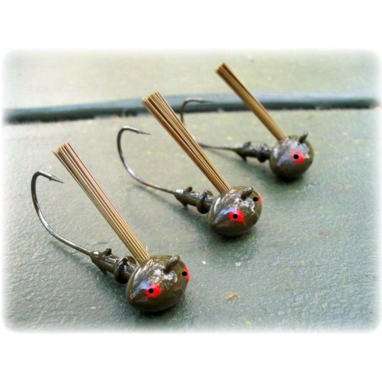 "Rapture Series" Football Jig Head - Greenpumpkin Unskirted (1 jig per pack)