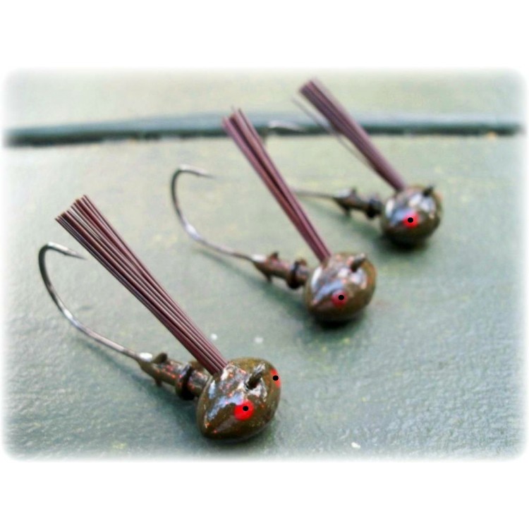 "Rapture Series" Football Jig Head - Watermelon-Orange Unskirted (1 jig per pack)