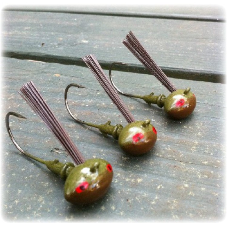 "Rapture Series" Football Jig Head - Watermelon-Brown Unskirted (1 jig per pack)
