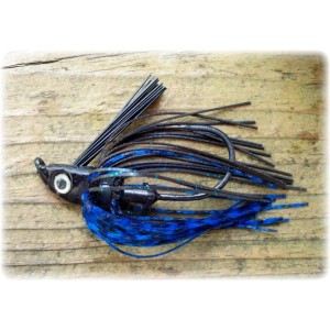 "Cut 'n Edge" Swim Jig - Black / Blue "Cut 'n Edge" Swim Jig - Black / Blue